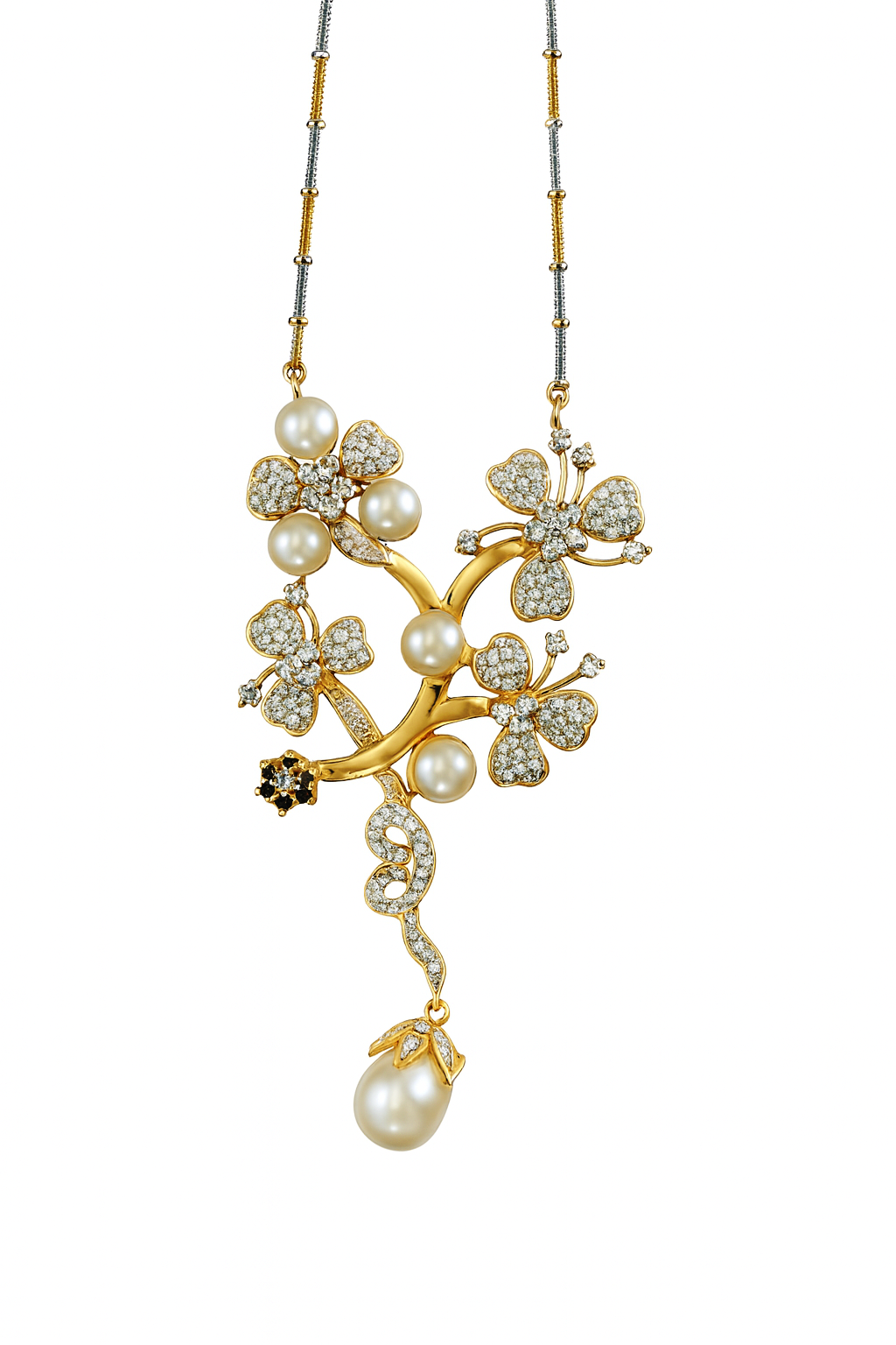 Beautiful 18 Kt Gold  Natural Diamond Necklace 